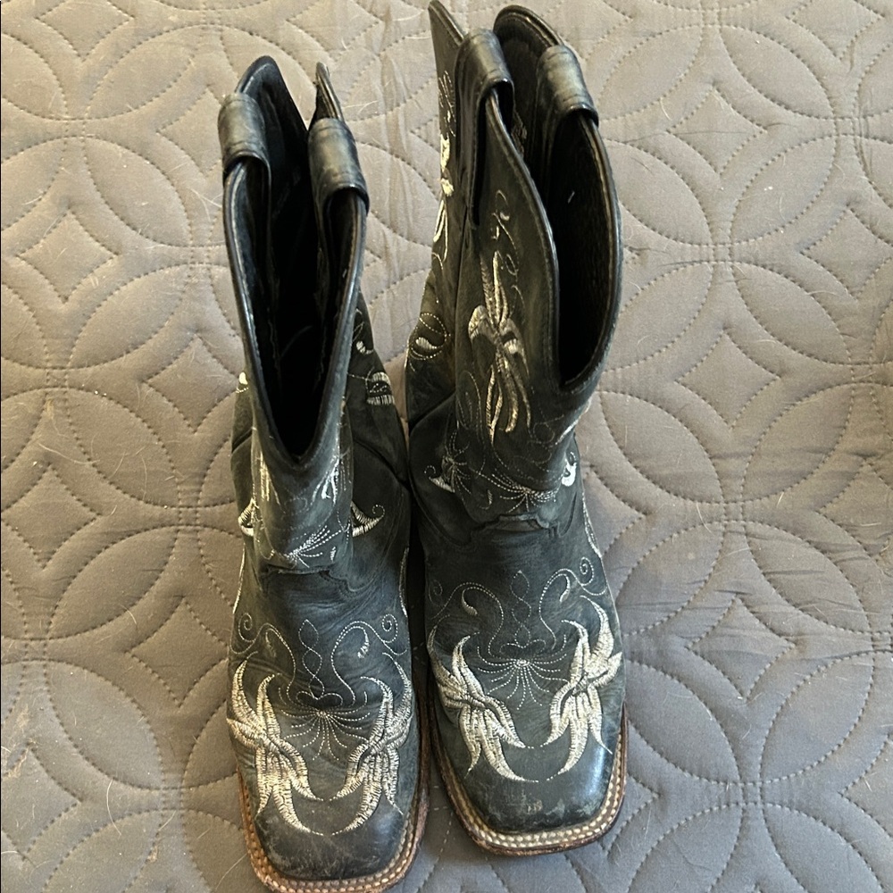 Tony Lama Black Leather Boots